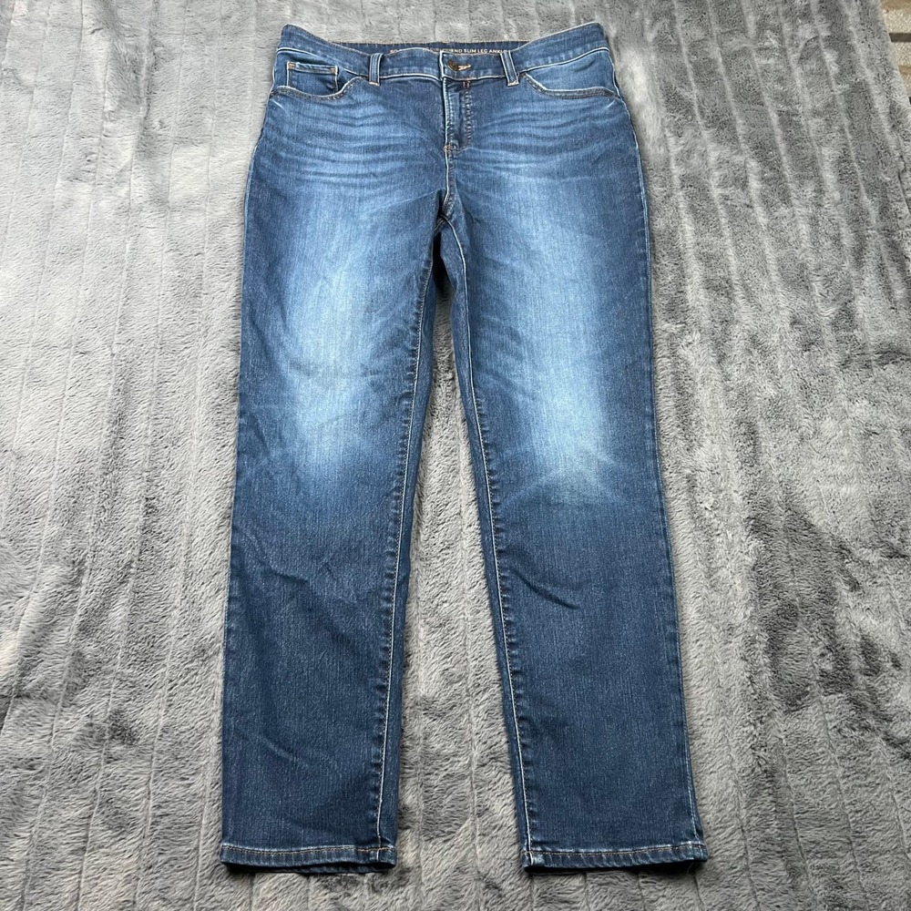 Chicos So Slimming Girlfriend Slim Leg Ankle Jeans Blue 10R 1.5R Medium Wash